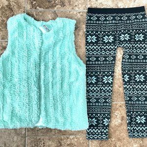 Girl's Sz 14-16 Beautees Vest & Leggings Set